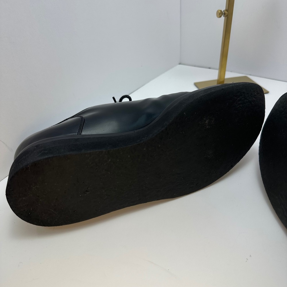 Sergio Rossi Black Leather Platform Oxfords Lace Up Shoes Italy Size 38.5 - Picture 15 of 15